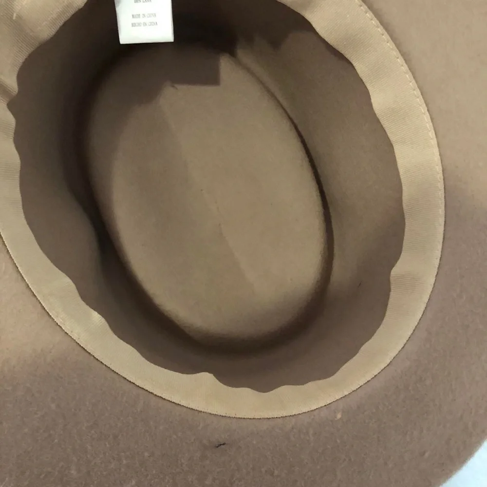 100 Wool Tan felt fedora panama boater cruise ship vacation beach resort hat cap